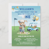 Invitation Trou de golf amusant en un garçon 1er anniversaire (Devant)