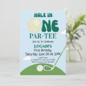 Invitation Trou de golf dans un garçon 1er anniversaire Custo (Debout devant)