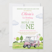 Invitation Trou De Golf En Une Fille Premier Anniversaire Par (Devant)