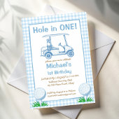 Invitation Trou en un bleu en vichy golf 1er anniversaire