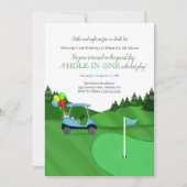 Invitation Trou en un bleu Golf Panier 1er anniversaire (Devant)