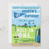 Invitation Trou En Un Garçon Golf 1er Anniversaire Par-Tee (Devant)