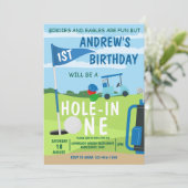 Invitation Trou En Un Garçon Golf 1er Anniversaire Par-Tee (Debout devant)