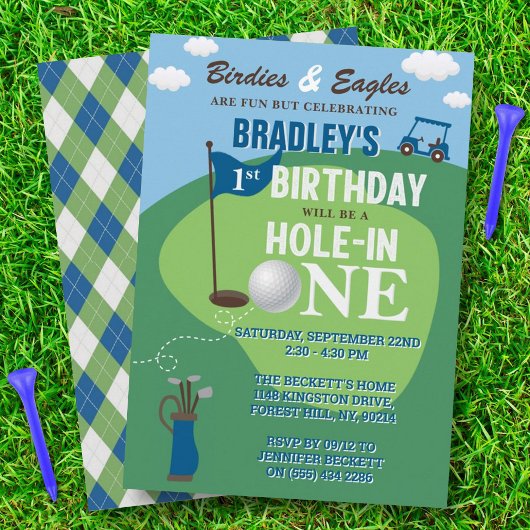 Invitation Trou en un Golf 1er anniversaire