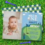 Invitation Trou en un Golf 1er Anniversaire Photo<br><div class="desc">Célébrez en style avec ces invitations de 1er anniversaire sur le thème du golf. Ce design est facile à personnaliser avec votre libellé d'événement spécial et vos invités seront ravis quand ils reçoivent ces invitations fabuleux.</div>