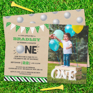 Invitation Trou en un   Golf 1er Anniversaire Photo par tee