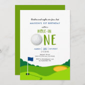 Invitation Trou En Un Golf Anniversaire (Devant / Derrière)