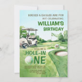 Invitation Trou en un Golf Par tee 1er anniversaire (Devant)