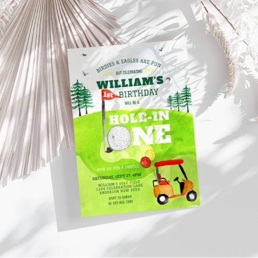 Invitation Trou en un Golf Par tee 1er Anniversaire Invitatio