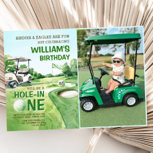 Invitation Trou en un Golf Par tee 1er Anniversaire Photo