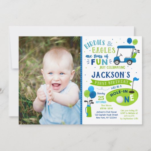Invitation Trou En Un Golf Première Anniversaire Par Tee Invi (Devant)