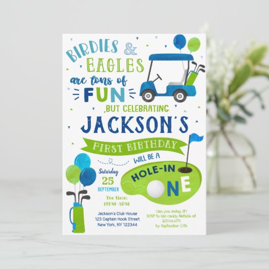 Invitation Trou En Un Golf Première Anniversaire Par Tee Invi (Debout devant)