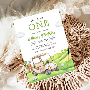 Invitation Trou en Un Par-tee Golf Garçon 1er Anniversaire In