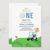 Invitation Trou En Un Par Tee Golf Premier Anniversaire (Devant / Derrière)