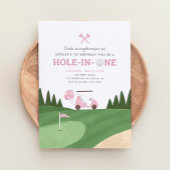 Invitation Trou en un rose Golf 1er anniversaire