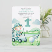 Invitation Trou en un seul garçon de golf 1er anniversaire Pa (Debout devant)