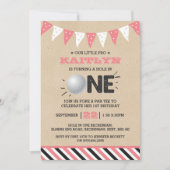 Invitation Trou en une fille Golf 1er anniversaire Par tee (Devant)