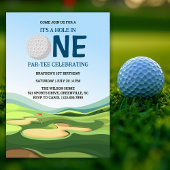 Invitation Trou moderne en un Golf Garçon 1er anniversaire fê