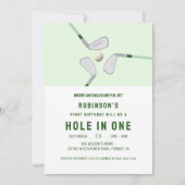 Invitation Trou moderne en un par-tee anniversaire de golf (Devant)