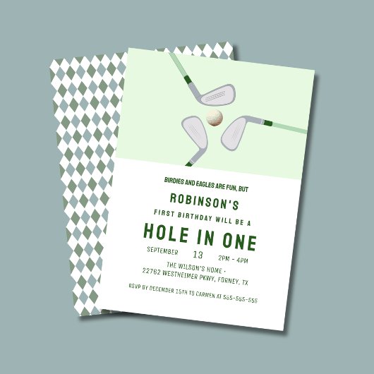 Invitation Trou moderne en un par-tee anniversaire de golf