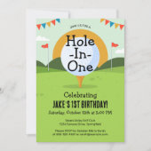 Invitation Trou Vert En Un Anniversaire Par-tee de Golf (Devant)