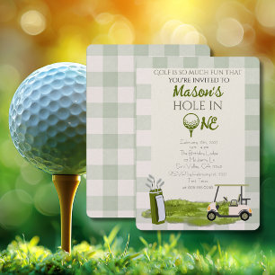 Invitation Trou Vert En UN Garçon Première Fête d'Anniversair