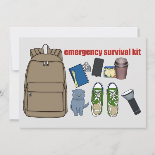 Invitation Trousse de survie d'urgence (Devant)
