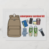 Invitation Trousse de survie d'urgence (Devant / Derrière)