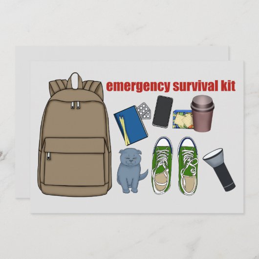 Invitation Trousse de survie d'urgence (Devant / Derrière)