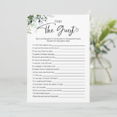 Invitation Trouver Le Jeu De Fête des mariées Invité (Debout devant)