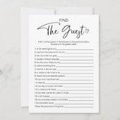 Invitation Trouver Le Jeu De Fête des mariées Invité (Devant)