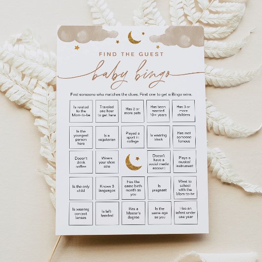 Invitation Trouver L'Invité Bingo Jeu Twinkle Star