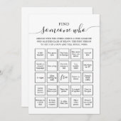 Invitation Trouver quelqu'un qui les invités Bingo (Devant / Derrière)