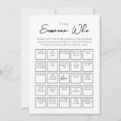 Invitation Trouver quelqu'un qui les invités Bingo (Devant)