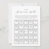 Invitation Trouver quelqu'un qui les invités Bingo (Devant)