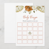 Invitation Trouvez le Baby shower Citrouille de jeu de Bingo  (Devant / Derrière)