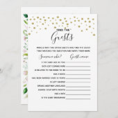 Invitation Trouvez le jeu invité jeu wedding shower (Devant / Derrière)