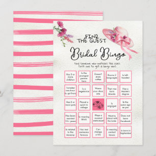 Invitation Trouvez l'invité BINGO Derby Casquette rose jeu de