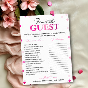 Invitation Trouvez l'invitée à la fête de mariage Confettis