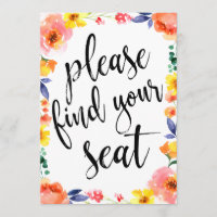 Trouvez Votre Place Signe Floral Bohème Abordable