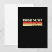 Invitation TRUCK DRIVER Funny Job Title Profession Anniversai (Devant / Derrière)
