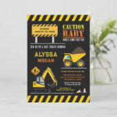Invitation Truck Party en construction Baby shower (Debout devant)