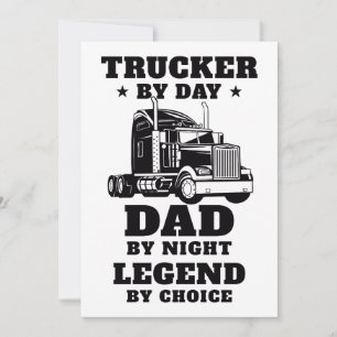 Invitation Trucker et papa - Héros sur la route et à la maiso