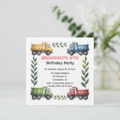 Invitation Trucks Colorés 4e. Fête d'anniversaire (Debout devant)