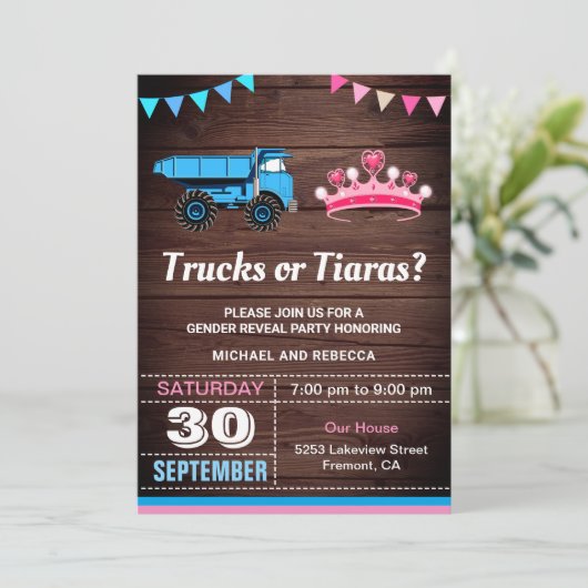 Invitation Trucks ou Tiaras (Debout devant)