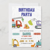 Invitation Trucs de fête Thème pour les garçons (Devant)