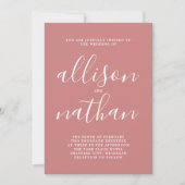 Invitation True Simplicité 1 Dusty Rose Mariage minimaliste (Devant)