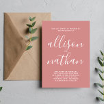 Invitation True Simplicité 1 Dusty Rose Mariage minimaliste<br><div class="desc">Cette faire-part de mariage simple et magnifique est parfaite pour le minimaliste en nous tous ! Veuillez me contacter si vous désirez de l'aide pour customiser la partie texte de ce faire-part de mariage.</div>