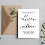 Invitation True Simplicité 1 Script Simple Minimaliste Mariag<br><div class="desc">Cette faire-part de mariage simple et magnifique est parfaite pour le minimaliste en nous tous ! Veuillez me contacter si vous désirez de l'aide pour customiser la partie texte de ce faire-part de mariage.</div>