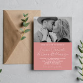 Invitation True Simplicité 3 moderne Dusty rose Mariage photo